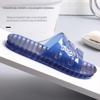 Unisex beltéri fürdőpapucs kristályos üreges kivágásokkal, PVC