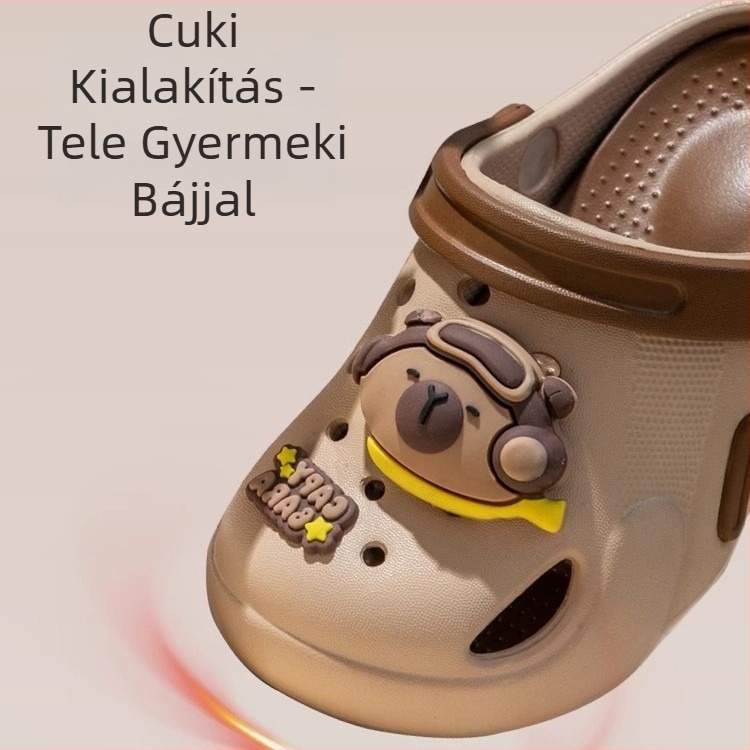 Uniszex gyerekeknek szandál állatmintával, EVA felsőrész, EVA talp, csúszásmentes