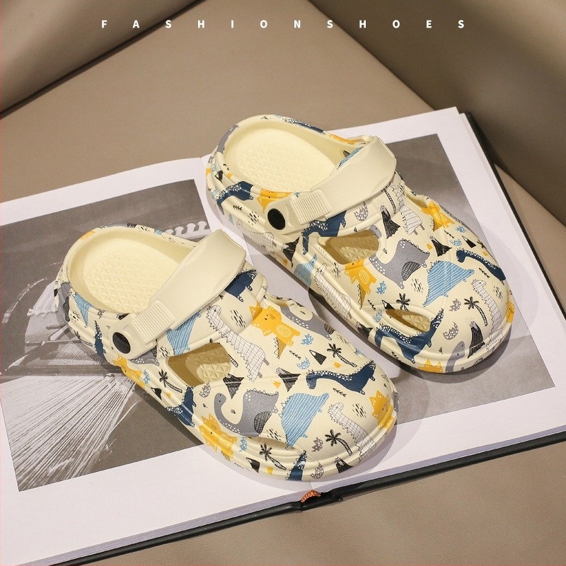 Gyerekek Crocs-stílusú papucs – EVA felső rész, EVA talp, állatmintázat, lélegző