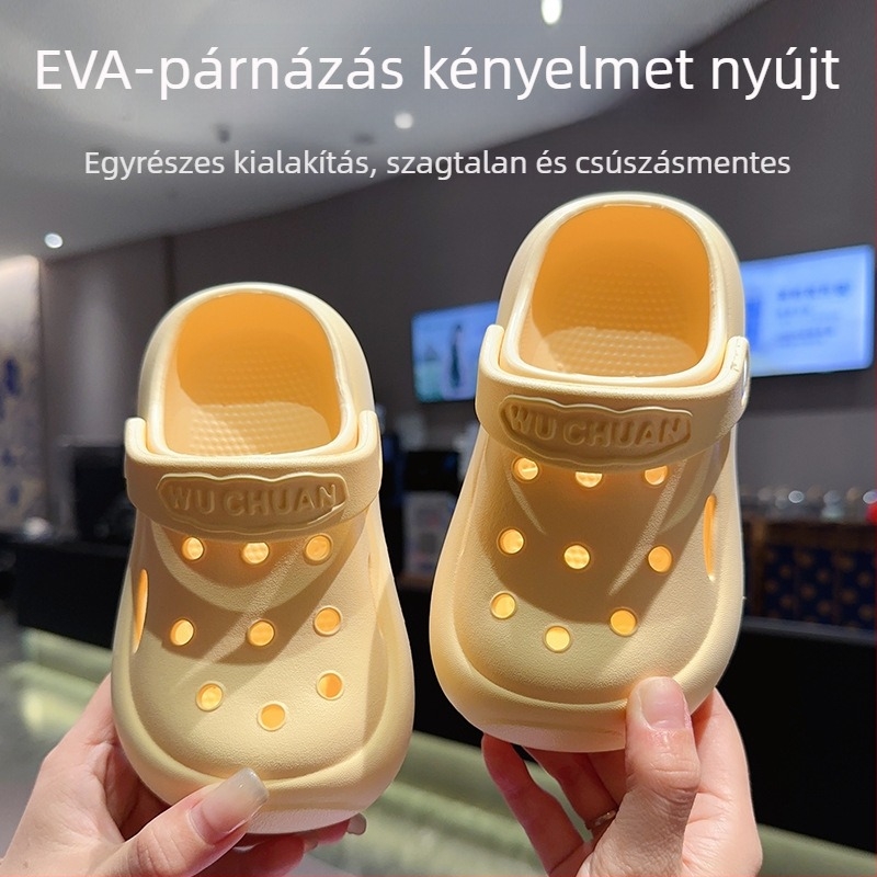 Crocs-stílusú beltéri gyerek szandálok, EVA felső, csúszásmentes talp, szag elleni védelem, uniszex, Tavasz 2025