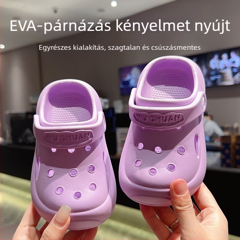 Crocs-stílusú beltéri gyerek szandálok, EVA felső, csúszásmentes talp, szag elleni védelem, uniszex, Tavasz 2025