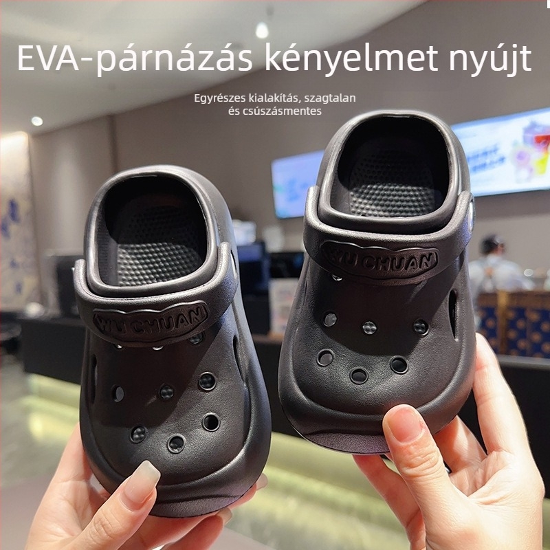 Crocs-stílusú beltéri gyerek szandálok, EVA felső, csúszásmentes talp, szag elleni védelem, uniszex, Tavasz 2025