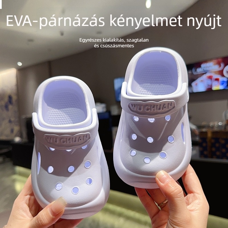 Crocs-stílusú beltéri gyerek szandálok, EVA felső, csúszásmentes talp, szag elleni védelem, uniszex, Tavasz 2025