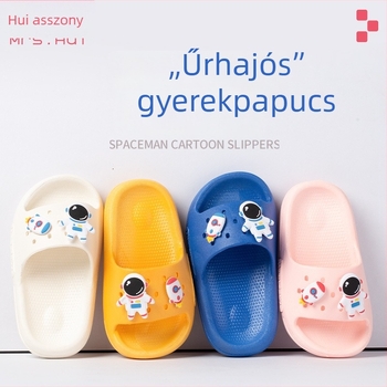 Űr témájú gyerekeknek nyári papucs, csúszásmentes talppal, karikatúra mintázat, PVC