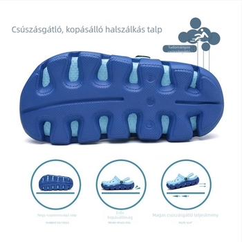 Gyerekeknek szóló lyukas szandál nyárra, légáteresztő, könnyű, puha talppal, csúszásmentes, zárt orrú, rajzfilm mintával.