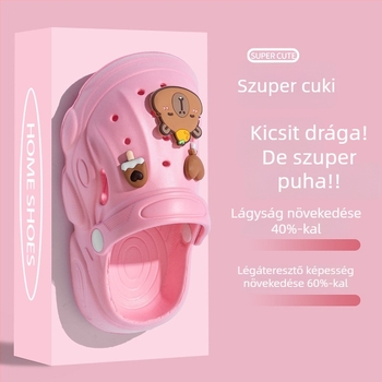 Unisex EVA zárt orrú papucs gyerekeknek, csúszásmentes, szagtalan, Kapibara