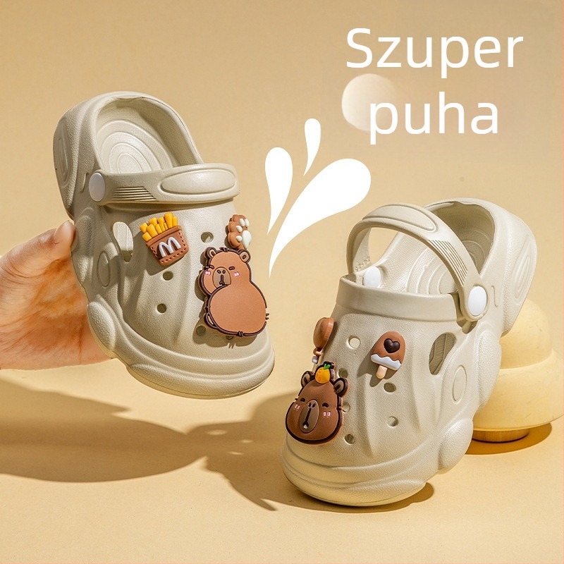 Unisex EVA zárt orrú papucs gyerekeknek, csúszásmentes, szagtalan, Kapibara