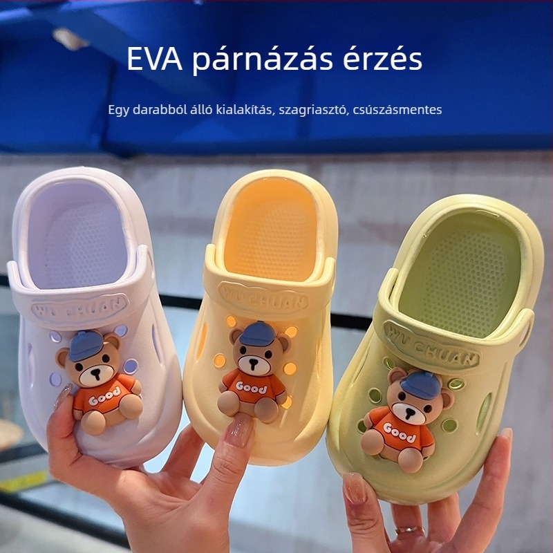 Gyermekek EVA szandál medve mintával, csúszásmentes, szagtalan, bel- és kültéri használatra