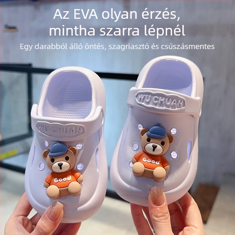 Gyermekek EVA szandál medve mintával, csúszásmentes, szagtalan, bel- és kültéri használatra