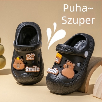 Capybara gyerekeknek Crocs-stílus papucs, nyári, puha talpú, csúszásmentes, fiúknak és lányoknak