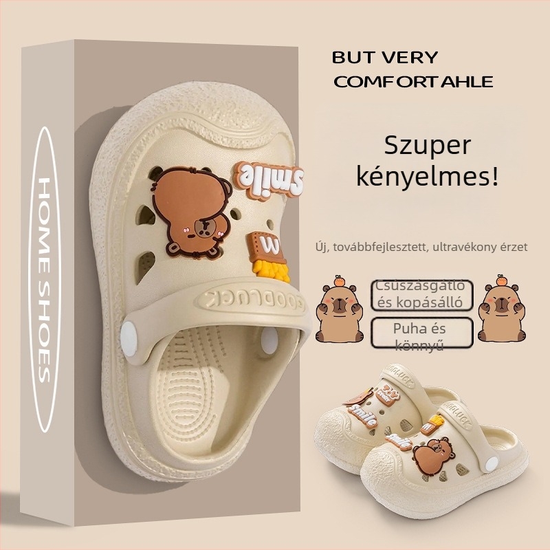 Capybara gyerekeknek Crocs-stílus papucs, nyári, puha talpú, csúszásmentes, fiúknak és lányoknak
