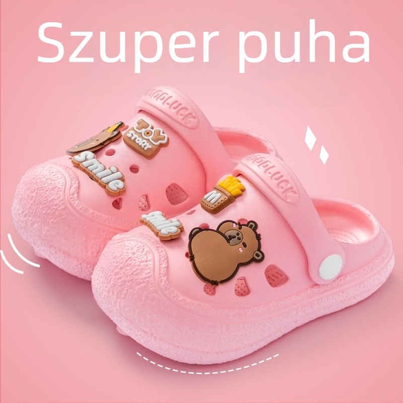 Capybara gyerekeknek Crocs-stílus papucs, nyári, puha talpú, csúszásmentes, fiúknak és lányoknak