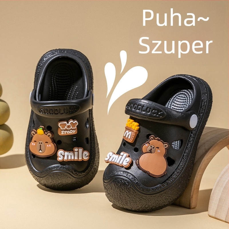 Capybara gyerekeknek Crocs-stílus papucs, nyári, puha talpú, csúszásmentes, fiúknak és lányoknak