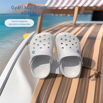 Crocs-stílusú gyerekeknek kényelmes lapos talpú strandpapucsok, csúszásmentes, légáteresztő, EVA felső rész, uniszex, 1–16 évesek
