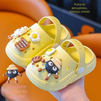Nyárra Crocs-stílusú gyerek szandál, belső használatra, csúszásmentes puha talppal, zárt orrú