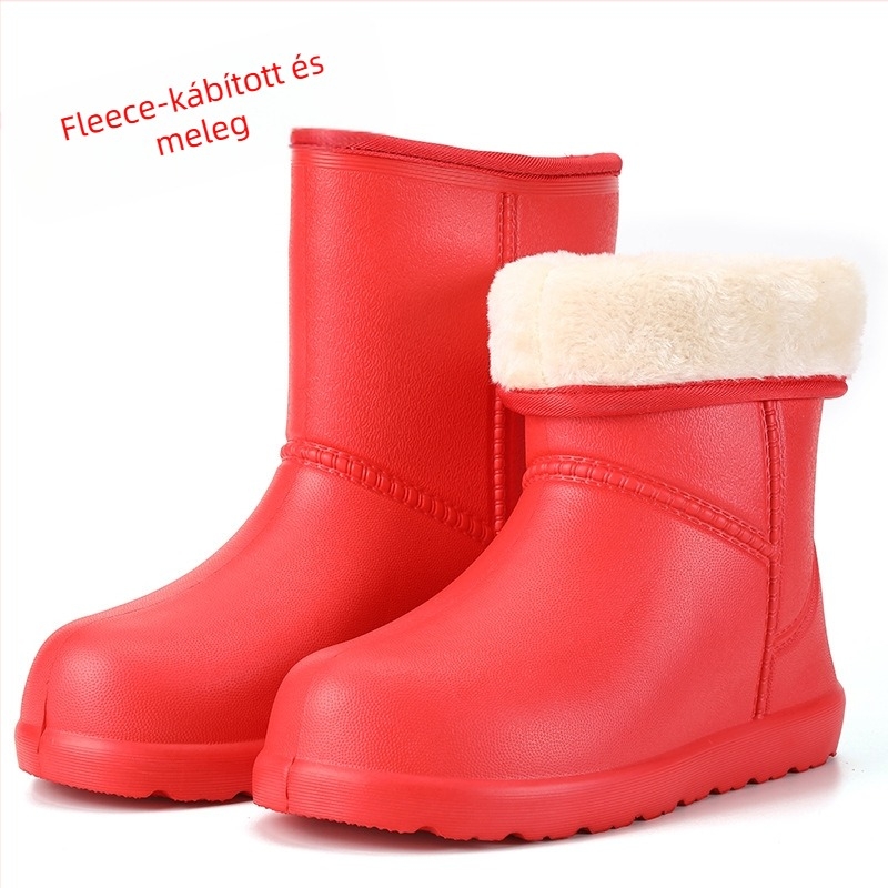 Női esőcsizmák az Aote treading-től, EVA felső rész, fleece bélés, alacsony cső, 1–3 cm sarok, csúszásmentes talp