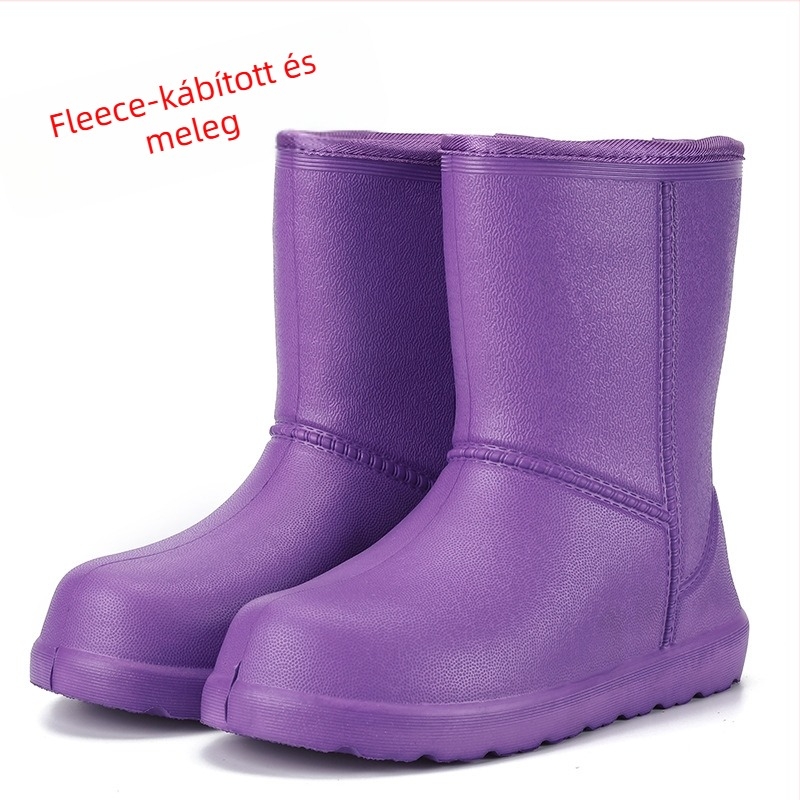 Női esőcsizmák az Aote treading-től, EVA felső rész, fleece bélés, alacsony cső, 1–3 cm sarok, csúszásmentes talp