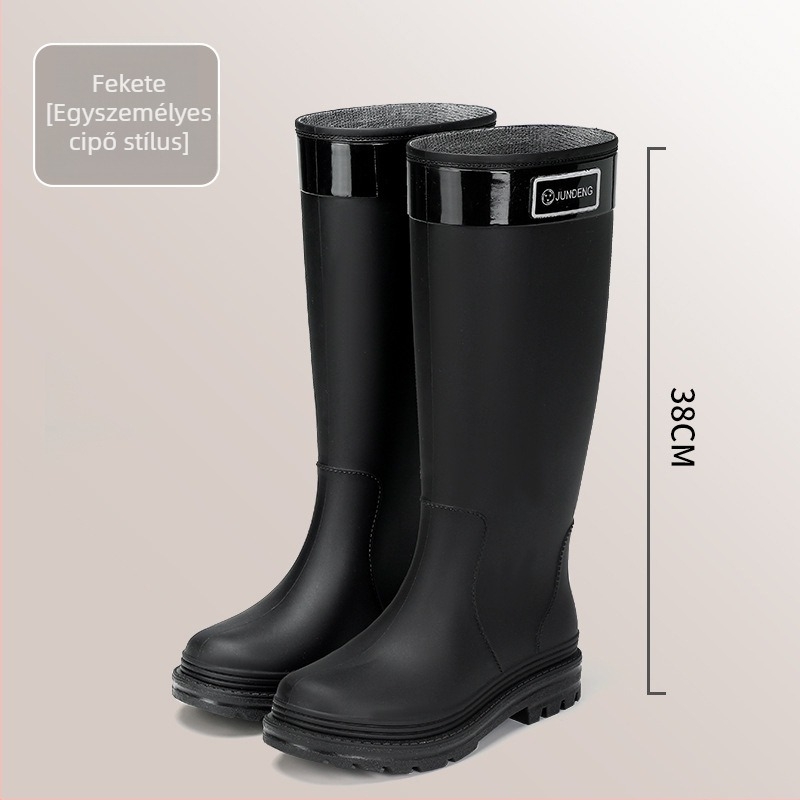 Női PVC esőcsizma magas szárú, alacsony sarok 1–3 cm, minden évszakra