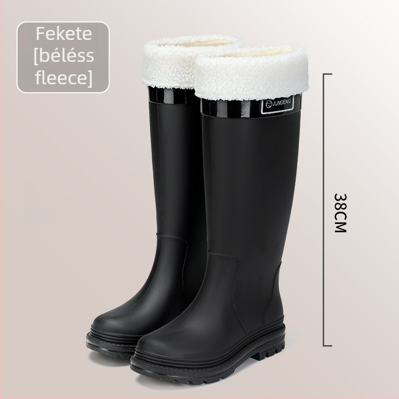 Női PVC esőcsizma magas szárú, alacsony sarok 1–3 cm, minden évszakra