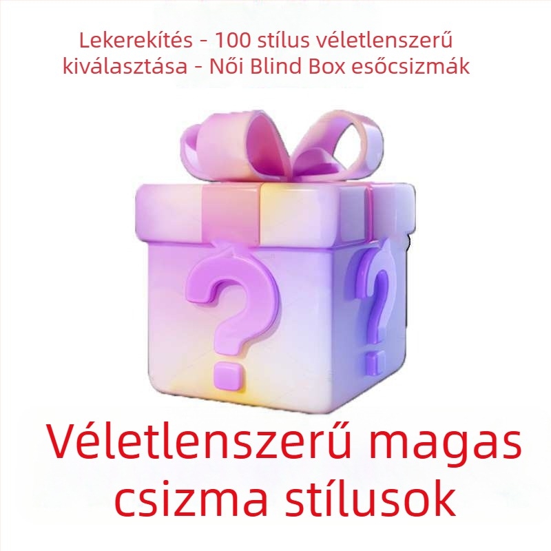 Női középmagasságú gumicsizma esőre, nyomtatott minta, csúszásmentes talppal, őszi-téli szezonra