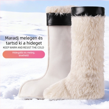 Női esőcsizmák, magas szárú, textil felsőrész, vastag pamut-polár bélés, levehető belső zoknik, téli kész