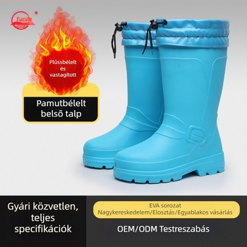 Női EVA téli esőcsizmák fleece bélésével, vastag kivitel, hidegálló