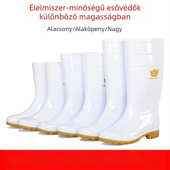Női PVC esőcsizma marhínszalag-talppal – vízálló, sav-bázis ellenálló, csúszásmentes, magas szár