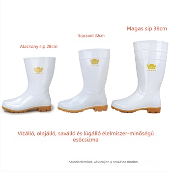 Női PVC esőcsizma marhínszalag-talppal – vízálló, sav-bázis ellenálló, csúszásmentes, magas szár