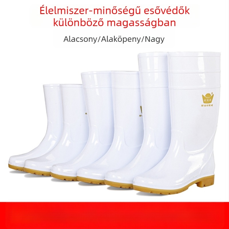 Női PVC esőcsizma marhínszalag-talppal – vízálló, sav-bázis ellenálló, csúszásmentes, magas szár