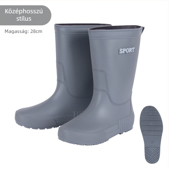 Női esőcsizmák - PVC felsőrész, középmagas a vádlit érő magasság, lapos sarok, vastagított talp, csúszásmentes – Male Heron