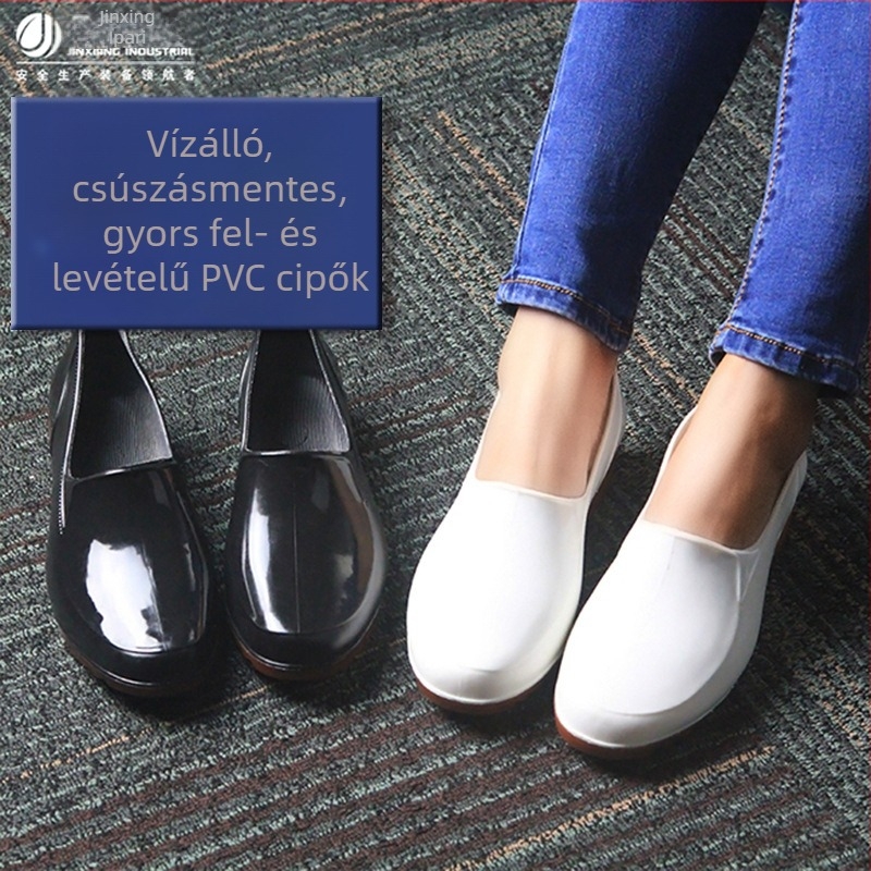 Női PVC esőcipő – alacsony szárú, csúszásmentes és olajálló, víz- és konyhai lábbeli