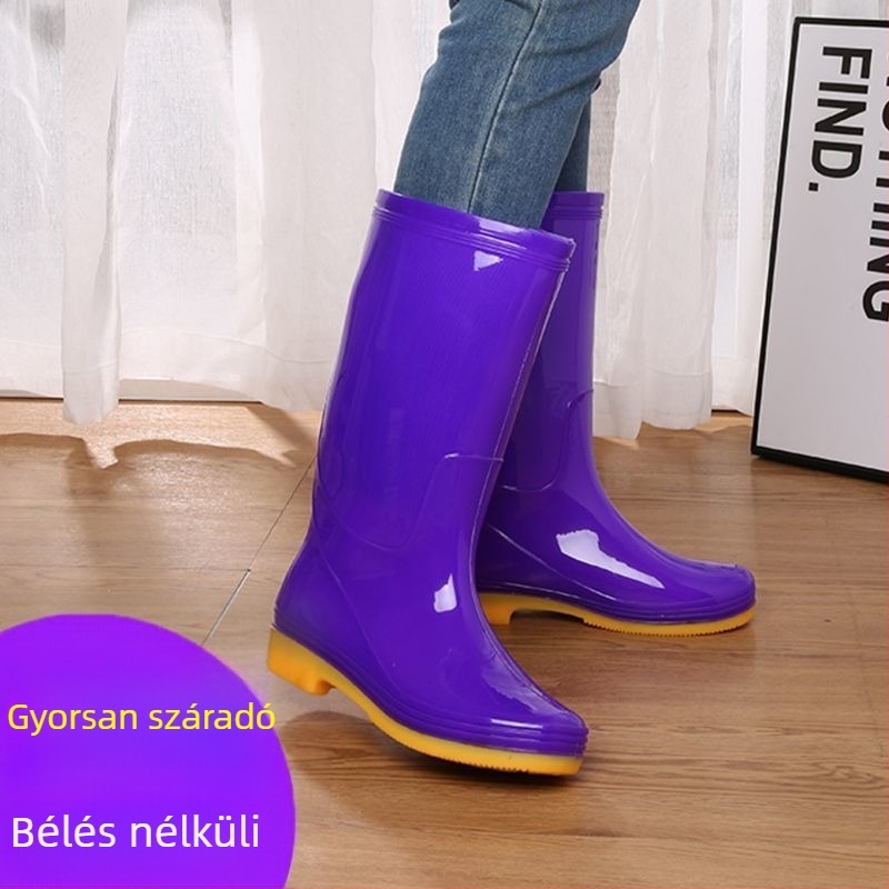 Női PVC esőcsizma, magas cső, normál vastagság