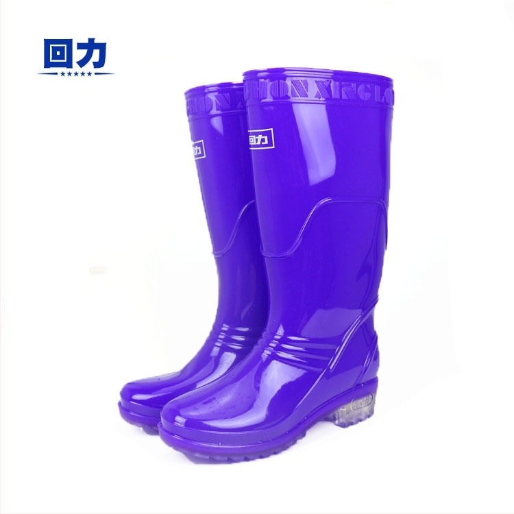 Női esőcsizmák - magas szárú, vízálló PVC felsőrész, alacsony sarkú 1–3 cm