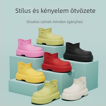 Női EVA esőcsizma, vastag talppal, alacsony csővel, vízálló és csúszásmentes.