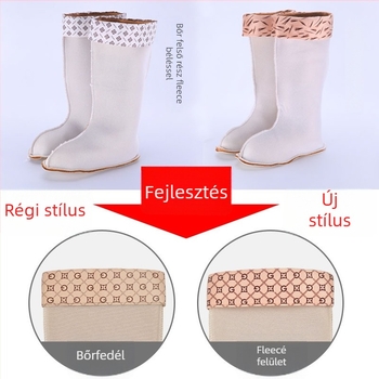 Női esőcsizma PVC felsőrész, magas szár, pöttyös minta, alacsony sarka 1–3 cm, vízálló és kopásálló
