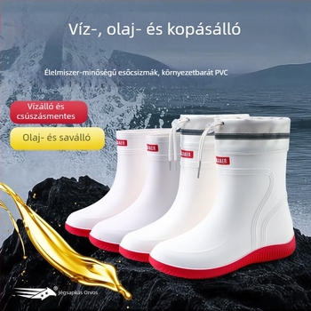 Uniszex PVC esőcsizma – sav- és lúgálló, csúszásmentes, vízálló, közép- és magas szárú