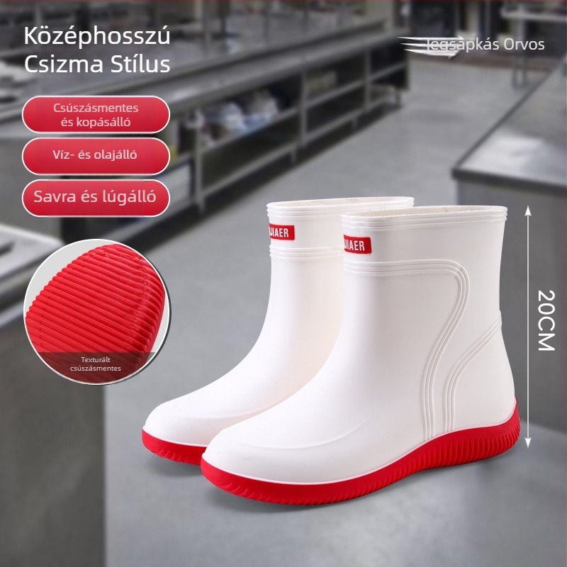 Uniszex PVC esőcsizma – sav- és lúgálló, csúszásmentes, vízálló, közép- és magas szárú