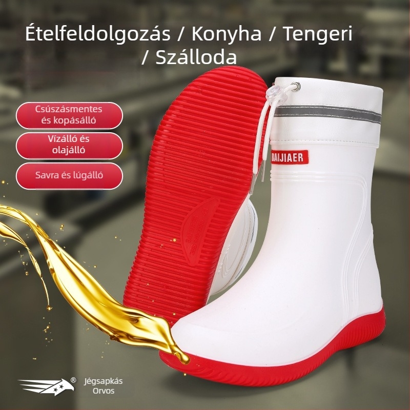 Uniszex PVC esőcsizma – sav- és lúgálló, csúszásmentes, vízálló, közép- és magas szárú