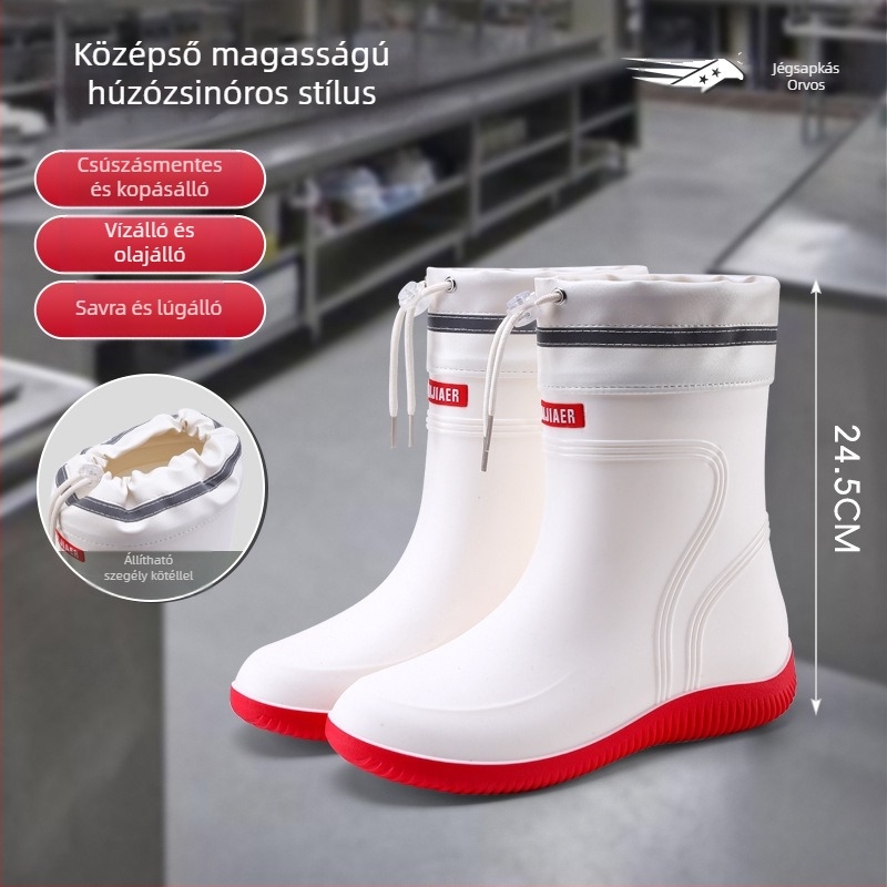 Uniszex PVC esőcsizma – sav- és lúgálló, csúszásmentes, vízálló, közép- és magas szárú