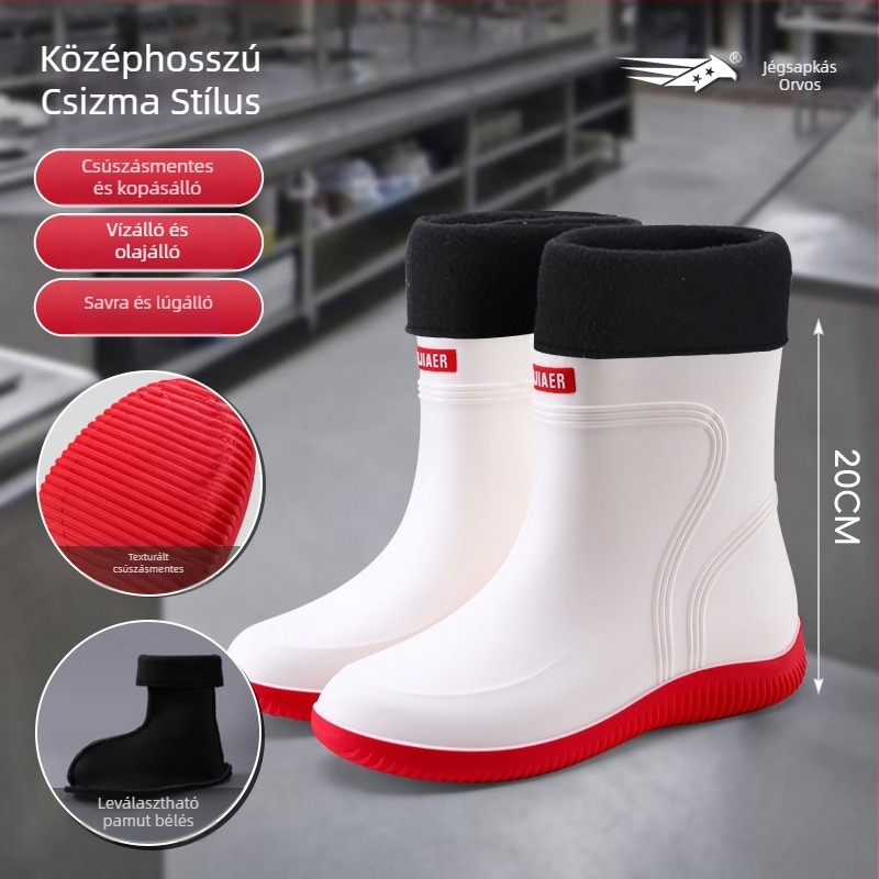 Uniszex PVC esőcsizma – sav- és lúgálló, csúszásmentes, vízálló, közép- és magas szárú