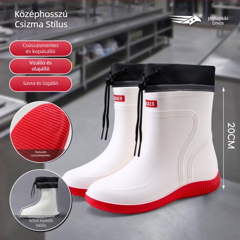 Uniszex PVC esőcsizma – sav- és lúgálló, csúszásmentes, vízálló, közép- és magas szárú