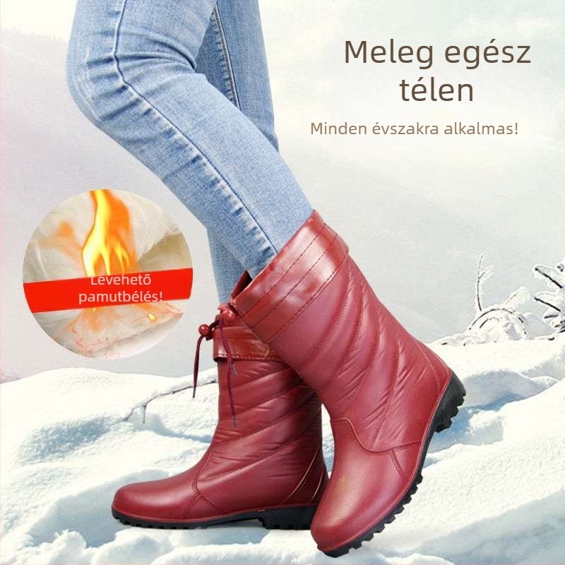 Női esőcsizma PVC felsőrésszel, középső szármagasság, őszi–téli szezonra