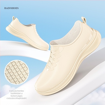 Női esőcsizmák PVC felsőrésszel, fleece béléssel, vízálló, csúszásmentes talppal, kopásálló, alacsony sarkú 1–3 cm