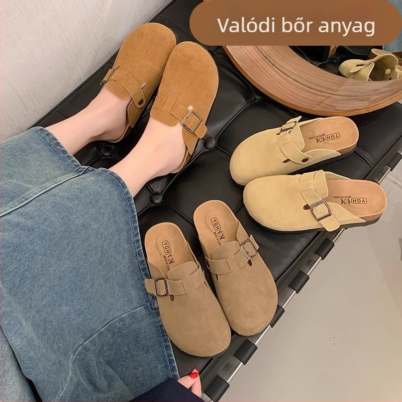 Női platform slip-on cipők, felső nubuk bőr, gumitalp, kézzel rajzolt minta, platformamagasság 0–3 cm