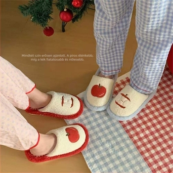 Papucs mesterséges plüss felsővel, EVA talp, rácsos minta, csúszásmentes talp, lapos talp (tallp vastagsága 0–3 cm)