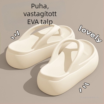 Női vastag talpú magasságot növelő szandál, nyári divat 2025, csúszásmentes strandpapucs