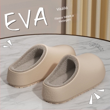 Női pamut papucs, Lolita stílusban, EVA felsőrész és EVA talp, vastag talpú, vízálló és csúszásmentes, műszőrös bélés, téli 2025