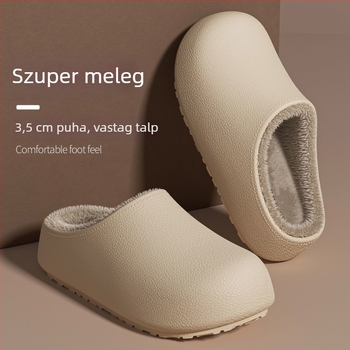 Női pamut papucs, Lolita stílusban, EVA felsőrész és EVA talp, vastag talpú, vízálló és csúszásmentes, műszőrös bélés, téli 2025