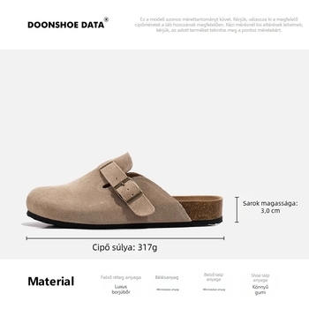 Női nubuk bőr cipő, zárt orrú, slip-on, gumírozott talp, vízálló, 2025 tavasz