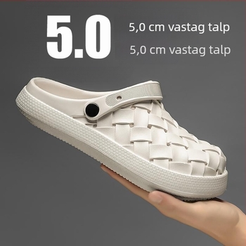 Férfi szandál gumitalppal, kerek orrú, alacsony sarok, mindennapi zárt kialakítás